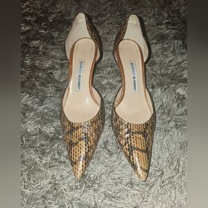 Manolo Blahnik  genuine Python skin heels 👠
